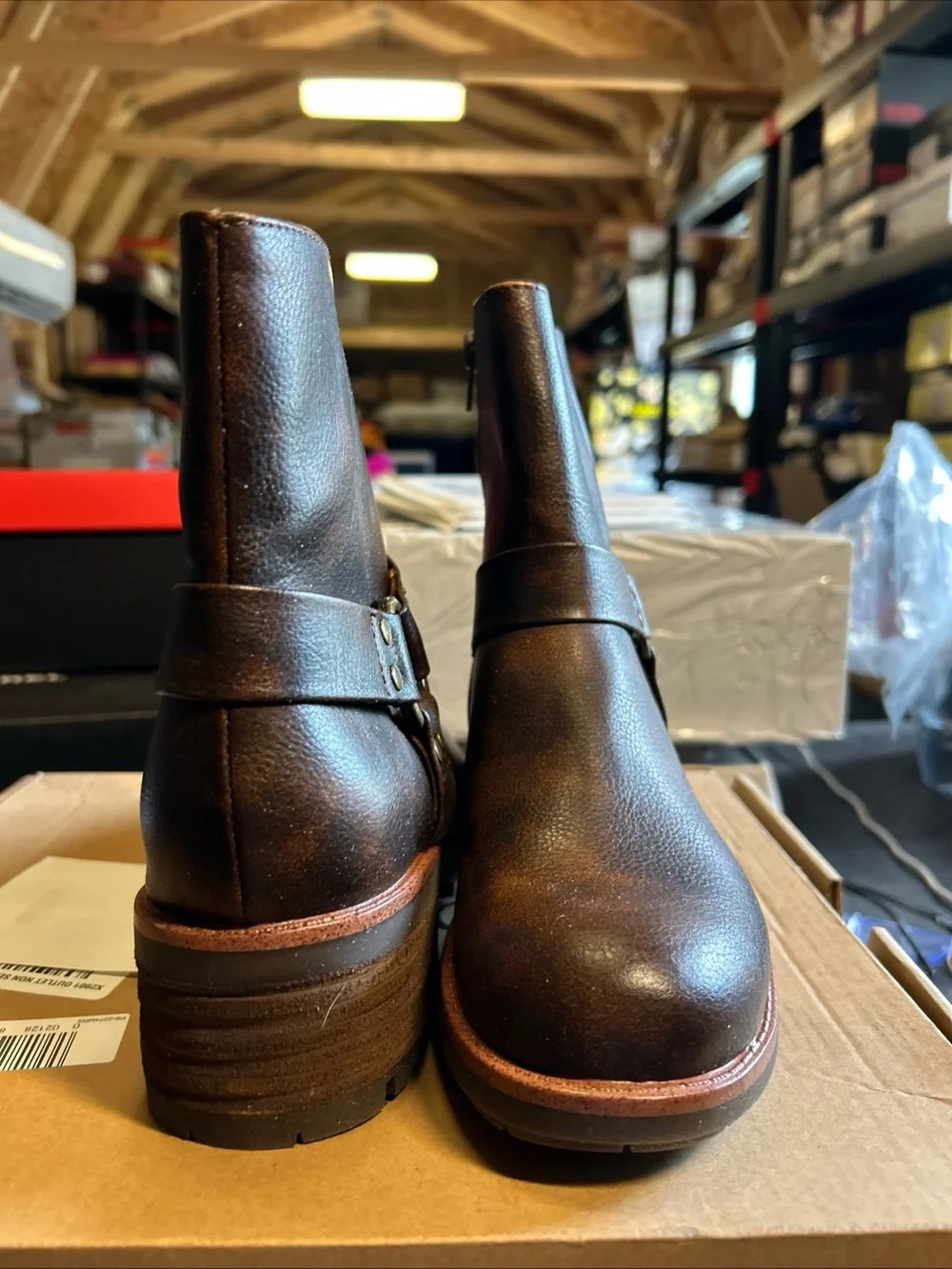 boc Dark Brown Leather Harness Ankle Boots